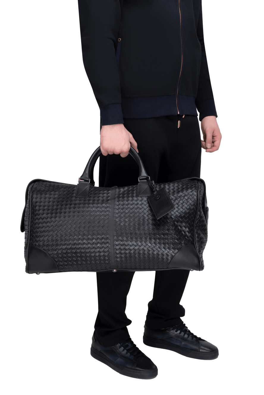 Bottega Veneta black leather travel bag for men 161505 — Buy in