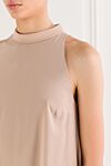 Brunello Cucinelli Топ из шелка розовый женский - фигурный низ, перья вокруг горловины. 95% шелк, 5% эластан.. Страна производитель: Италия. Уход: специализированная чистка - фото 5