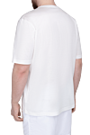 White cotton T-shirt for men Zilli - picture print. 100% cotton. Country of origin: France. Care: specialized cleaning - photo 4