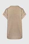 Women's beige striped cotton T-shirt Brunello Cucinelli - striped pattern. 95% cotton, 5% elastane. Country of origin: Italy. Care: specialized cleaning - photo 6