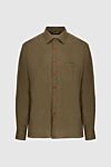 Kiton Men's brown linen shirt - Composition: 100% linen. Clasp: buttons. Country of manufacture: Italy. Care: specialized cleaning - photo 1