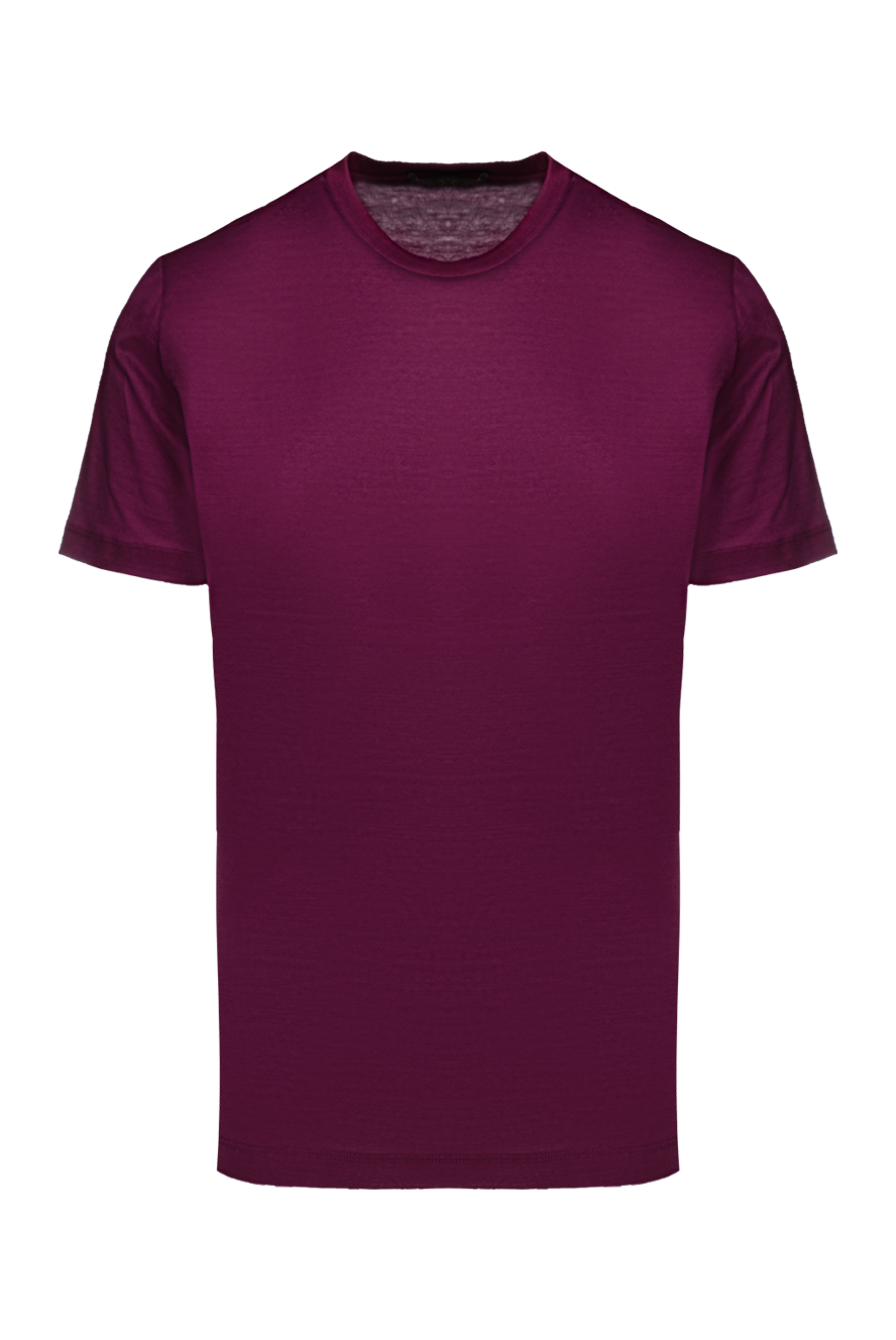 Cesare di Napoli Cotton T-shirt burgundy for men - 100% cotton. Country of manufacture: Italy. Care: specialized cleaning - photo 1