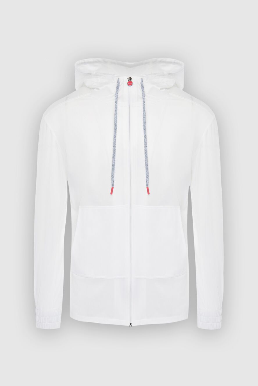 Kiton White cotton sports jacket for men - Additionally: hood. Composition: 100% cotton. Fastening: zipper, drawstring. Pockets: two side. Country of manufacture: Italy. Care: specialized cleaning - photo 1