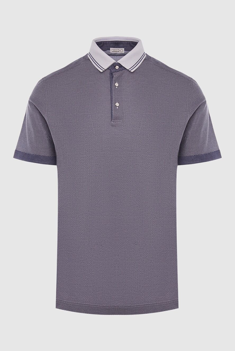 Zilli Pattern Zilli cotton polo shirt with a relief pattern and a dark collar in a ...
