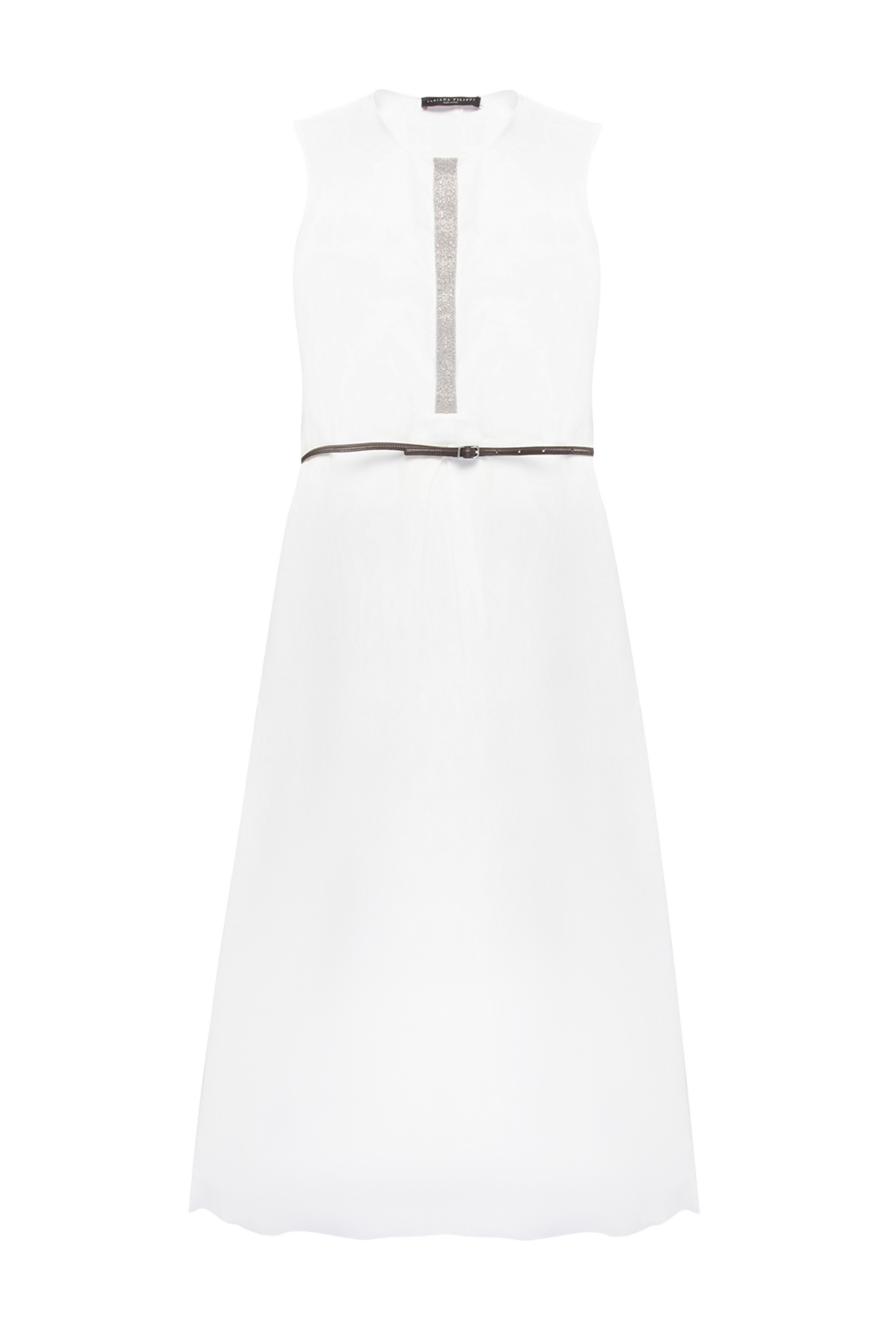 ワンピース FABIANA FILIPPI Woman Dress White ABD275F639D544 0142 Fabiana Filippi Tulle Sleeveless Accordion Dress women