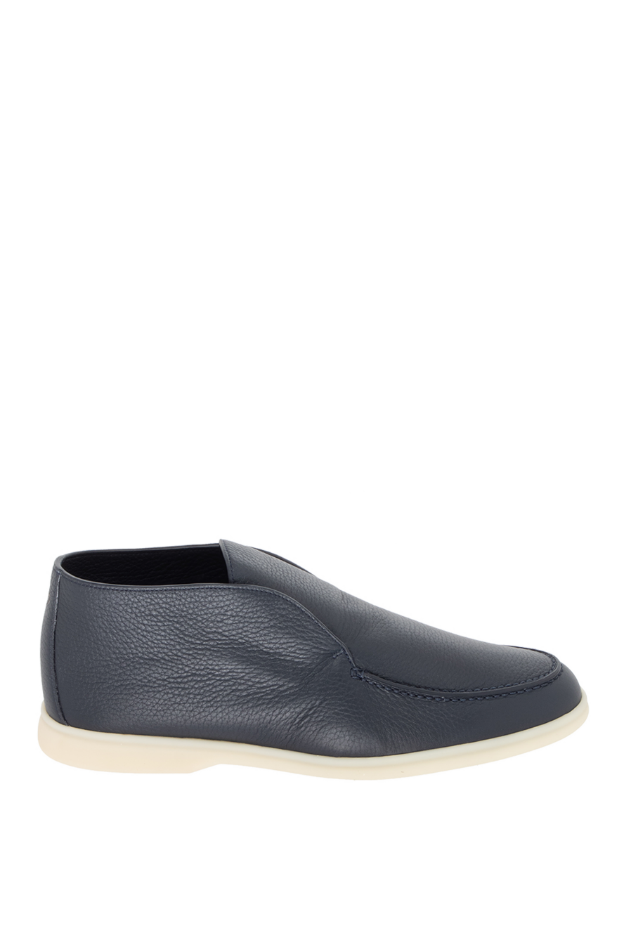 Loro Piana classic open walk ankle boot in soft deerskin and