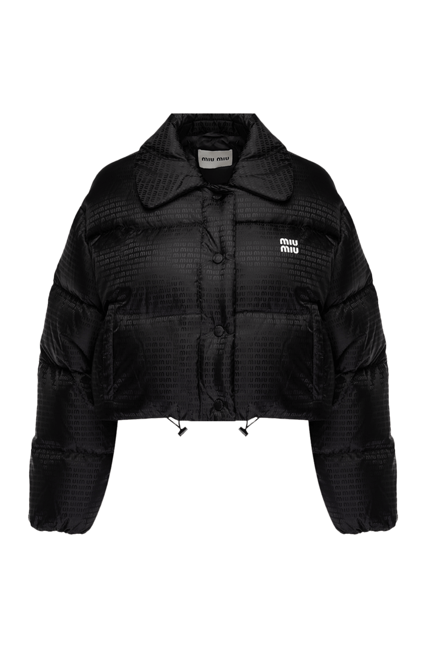 Miu Miu black cropped jacket with snap buttons women's 175180