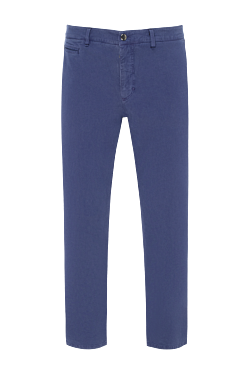 Men's blue cotton and cashmere trousers