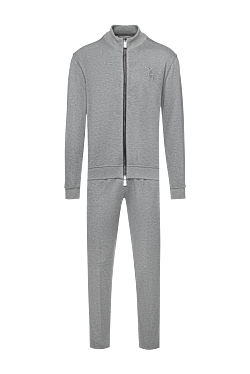 Gray men's silk sports suit