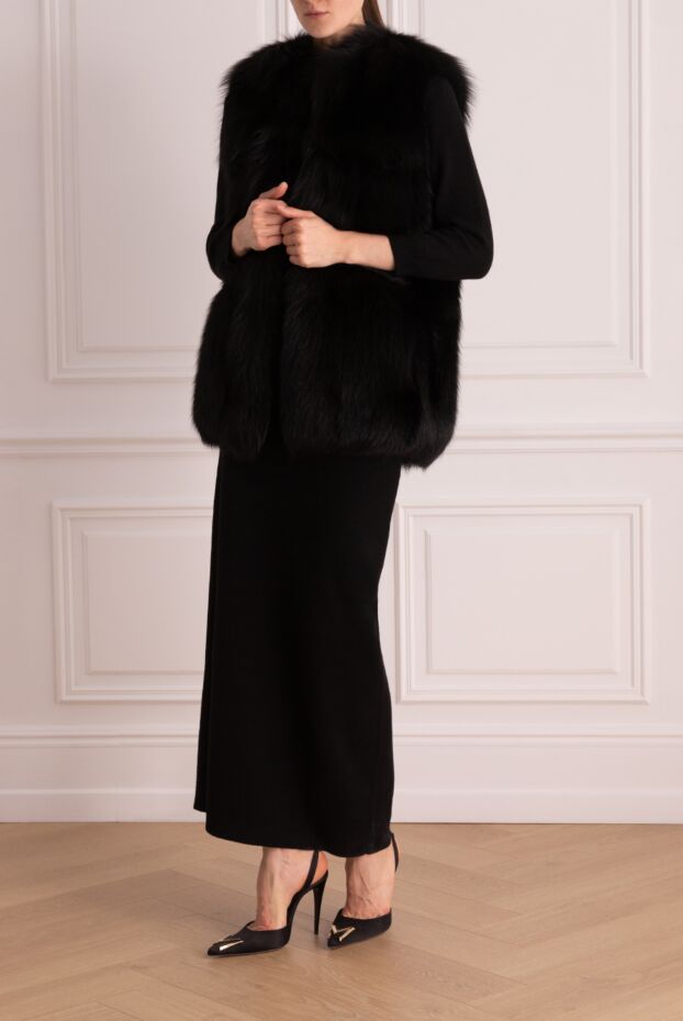 Dolce & Gabbana black women's vest made of natural fox fur 130588 - photo 2