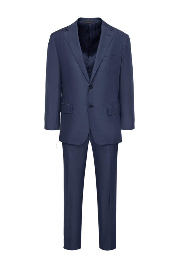 Corneliani men's suit made of cotton and silk blue 131429 - photo 1