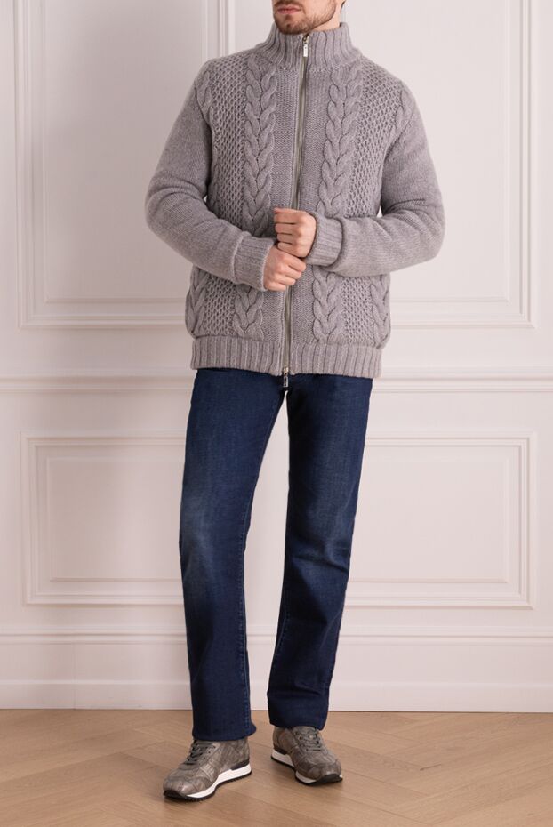 Schiatti cardigan for men from cashmere and squirrel fur gray 133400 - photo 2