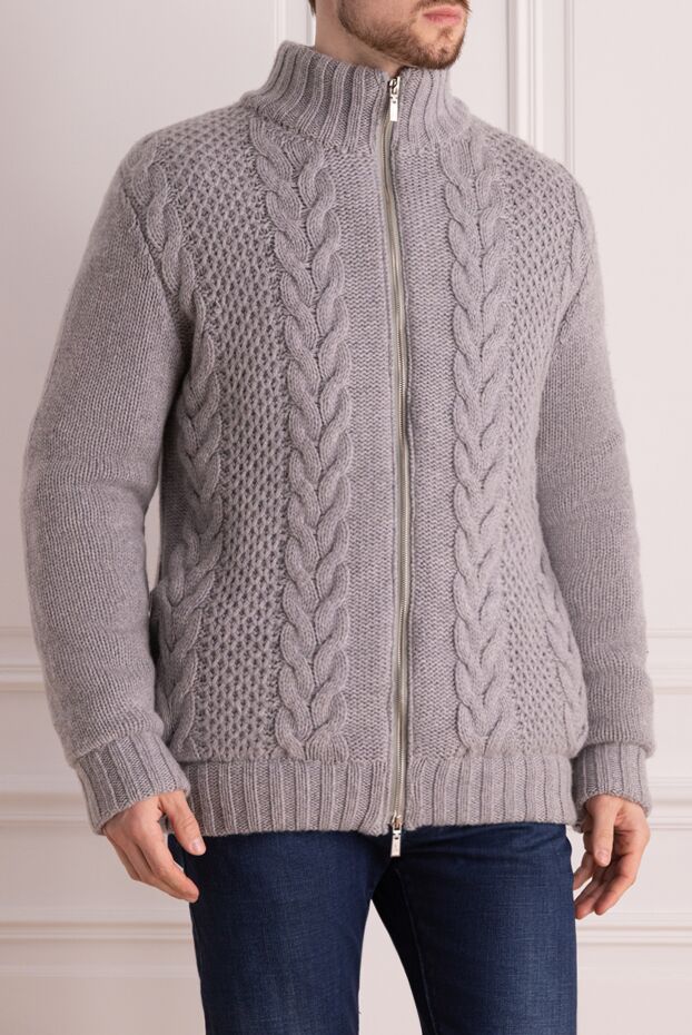 Schiatti cardigan for men from cashmere and squirrel fur gray 133400 - photo 3