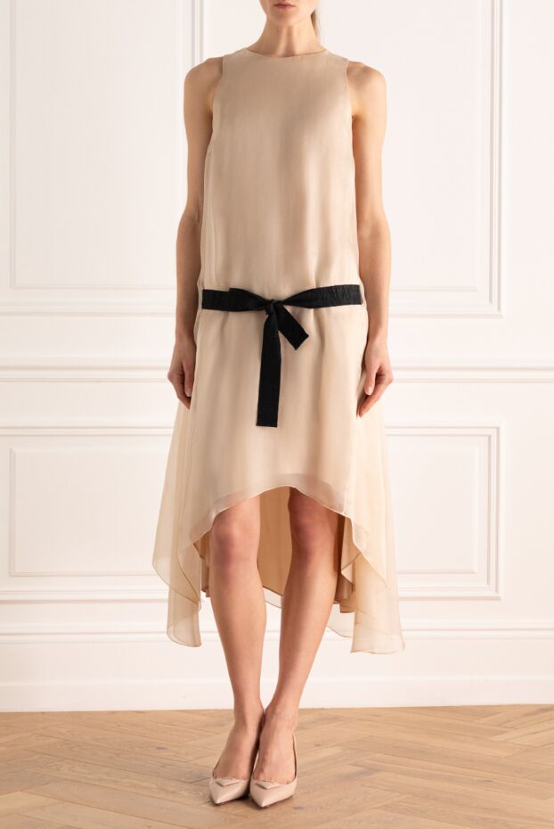 Brunello Cucinelli airy cotton dress with a belt and soft folds 134006 - photo 2