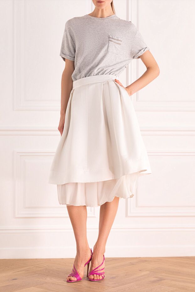 Brunello Cucinelli a dress with a t-shirt-like design and a full white cotton skirt
 134047 - photo 2