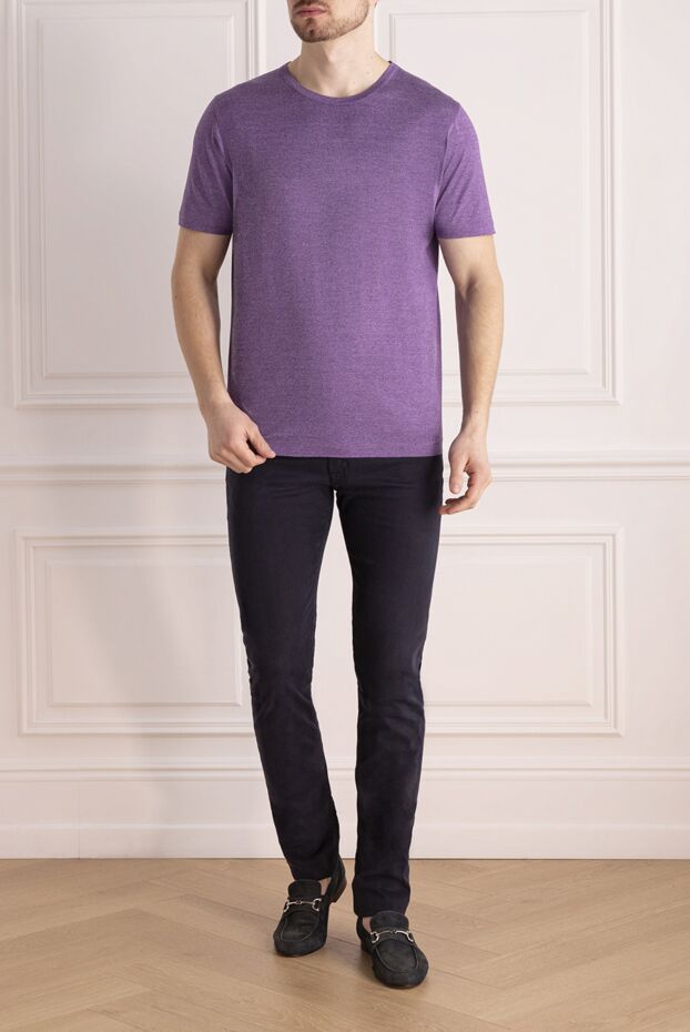 Gran Sasso men's purple cotton t-shirt 135872 - photo 2