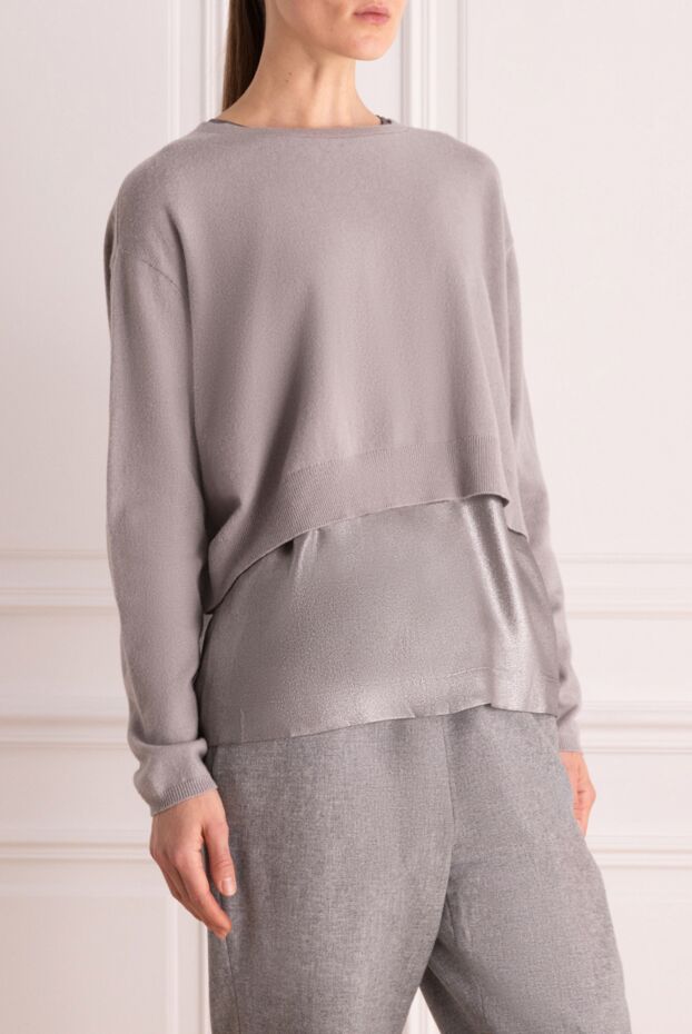 Brunello Cucinelli a cashmere jumper with a layered effect and a silky sheen
 136167 - photo 3