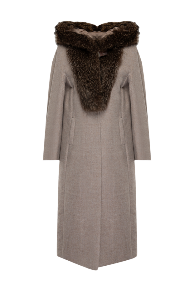Brunello Cucinelli long beige coat with fur trim
136201 - photo 1