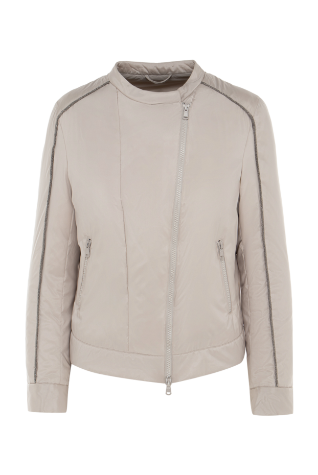 Brunello Cucinelli куртка из шелка бежевая женская 136430 - фото 1