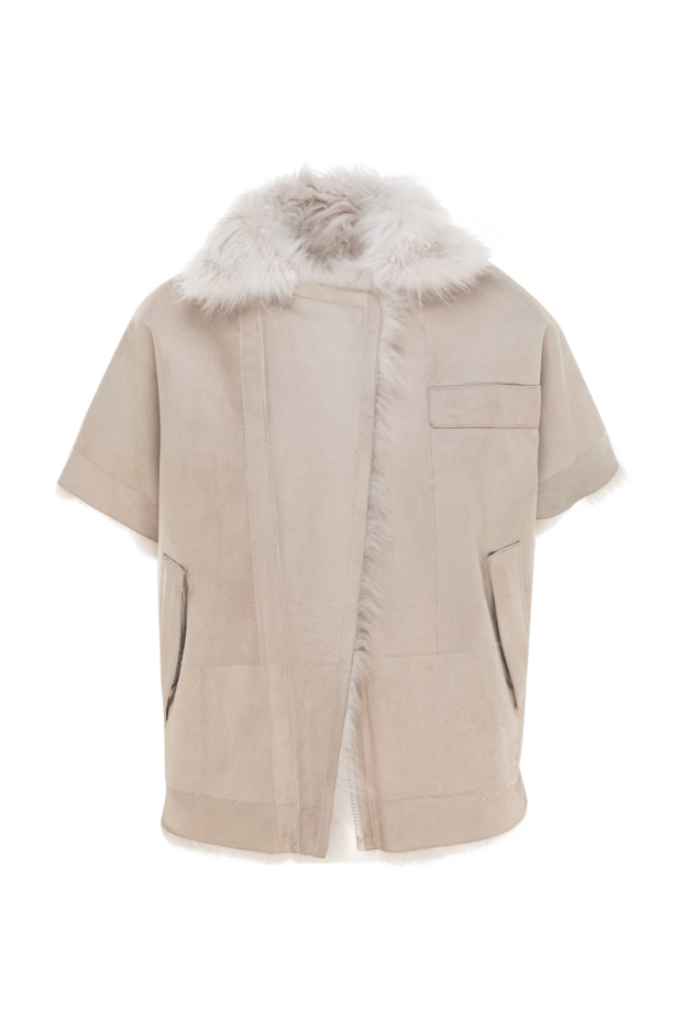 Brunello Cucinelli jacket made of cashmere goat fur beige for women 136435 - photo 1