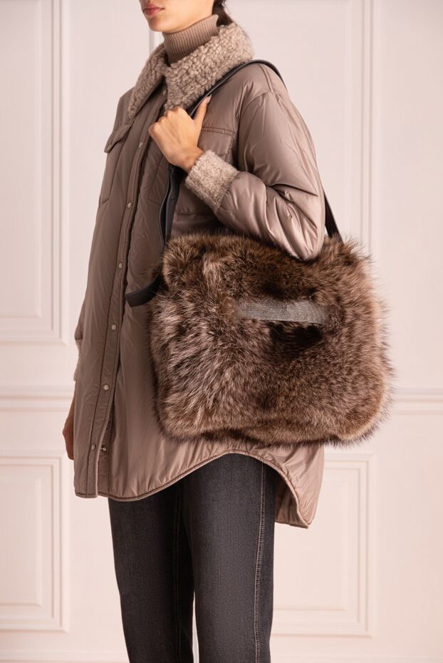 Brunello Cucinelli women's bag brown from fur 136573 - photo 2