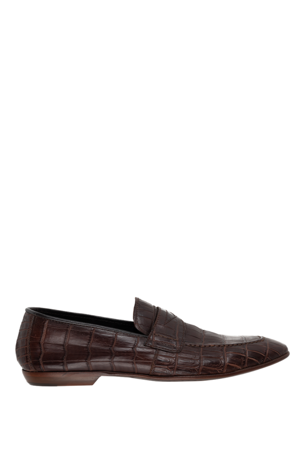 Tornese men's brown crocodile leather loafers with leather soles 136719 - photo 1