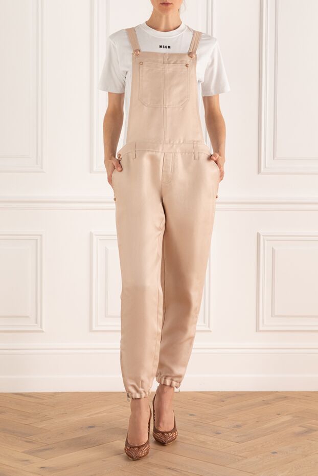 Ermanno Scervino әйелдерге арналған бежевый матадан және зығыр матадан жасалған комбинезон 136963 - фото 2