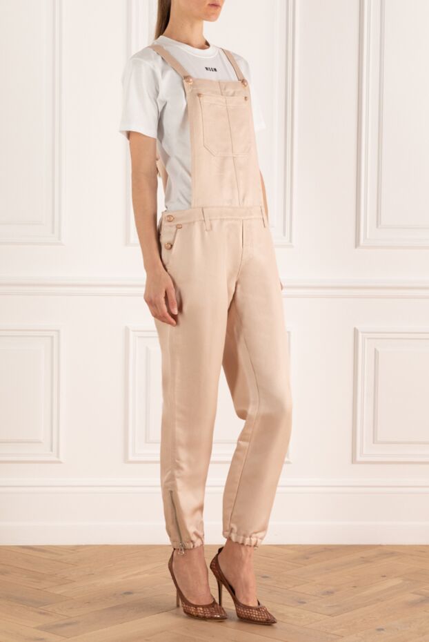 Ermanno Scervino комбинезон из льна и хлопка бежевый женский 136963 - фото 3