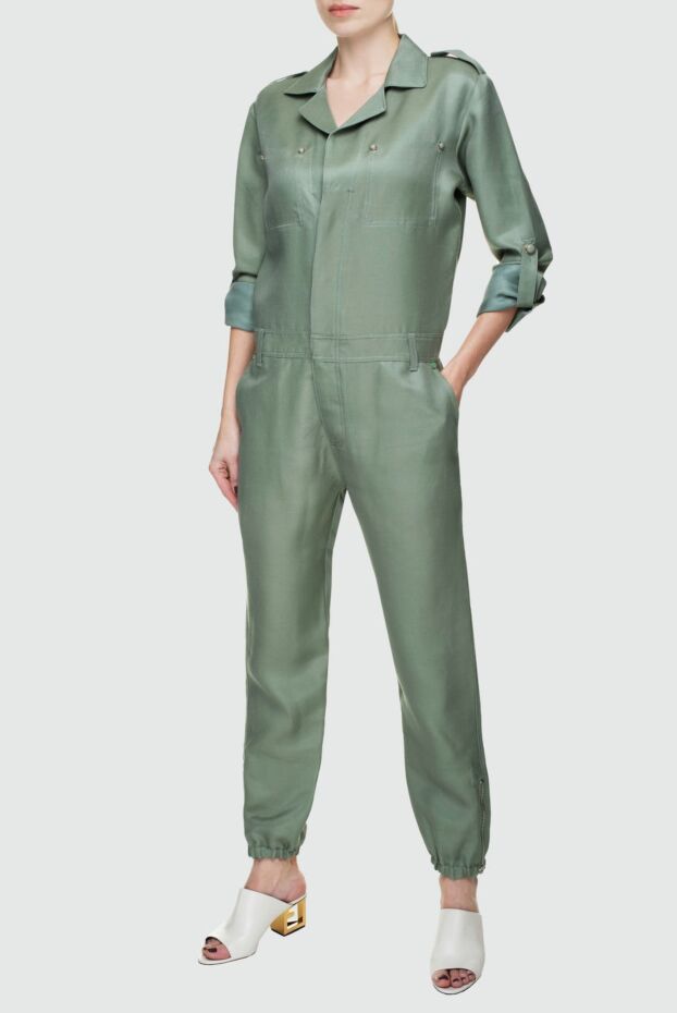 Ermanno Scervino green linen and cotton jumpsuit for women 136969 - photo 2