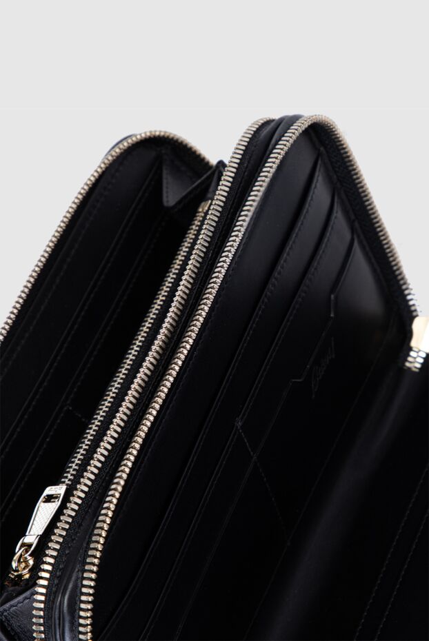 Brioni men's black leather clutch-wallet with two zipped compartments 137137 - photo 3