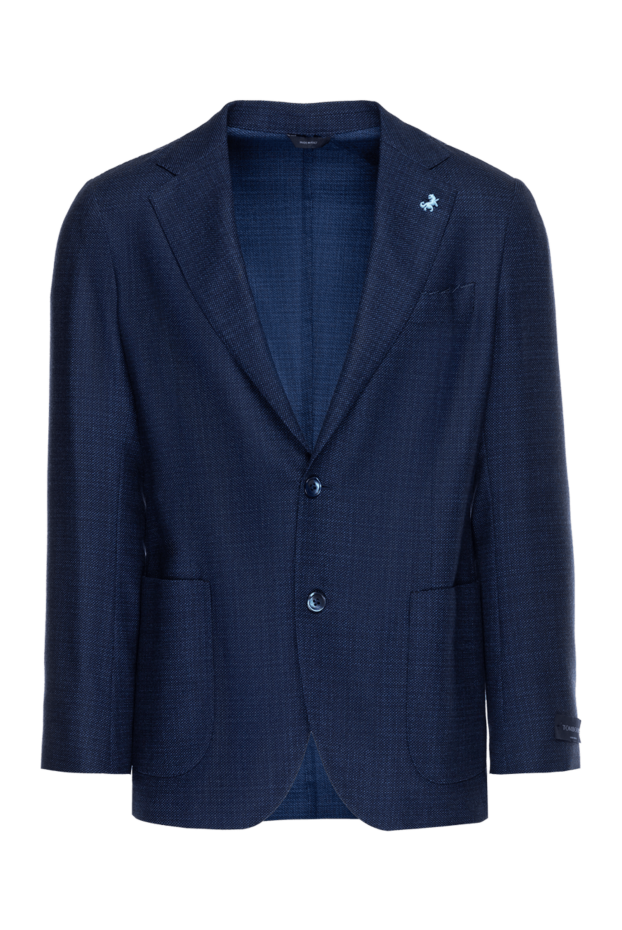 Tombolini men's blue wool jacket with a soft texture and a slight sheen 137427 - photo 1