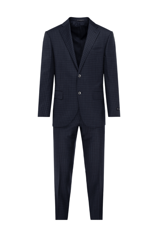 Corneliani жіңішке көлеңкелі торлы қара жүн костюм, ерлерге арналған 137509 - фото 1