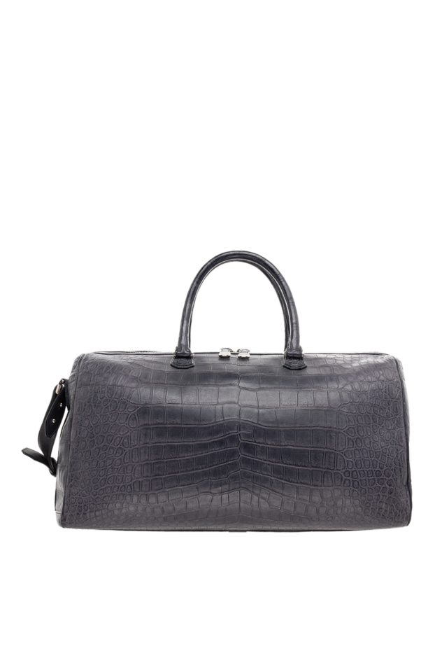 Gray leather travel bag for men - photo 1