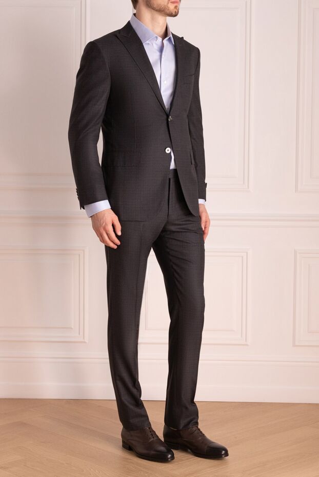 Corneliani микроторлы қара жүн костюм, ерлерге арналған 137908 - фото 3