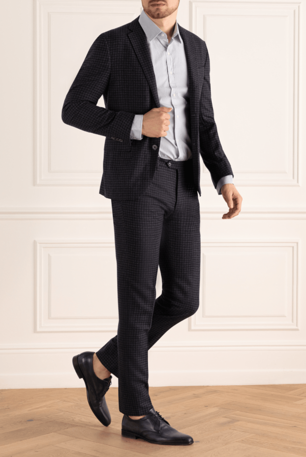Corneliani men’s wool black checkered suit 137909 - photo 2
