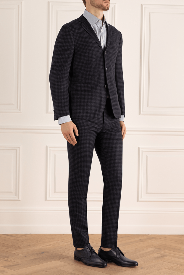 Corneliani men’s wool black checkered suit 137909 - photo 3