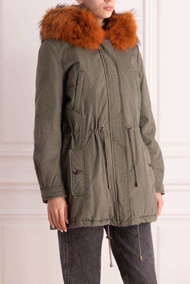 Alessandra Chamonix khaki cotton parka with red fur hood
 138252 - photo 3