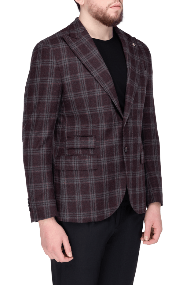 Lubiam burgundy wool jacket for men 138511 - photo 3