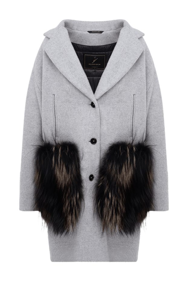 Montecore gray women's wool coat with fox pockets 138551 - photo 1