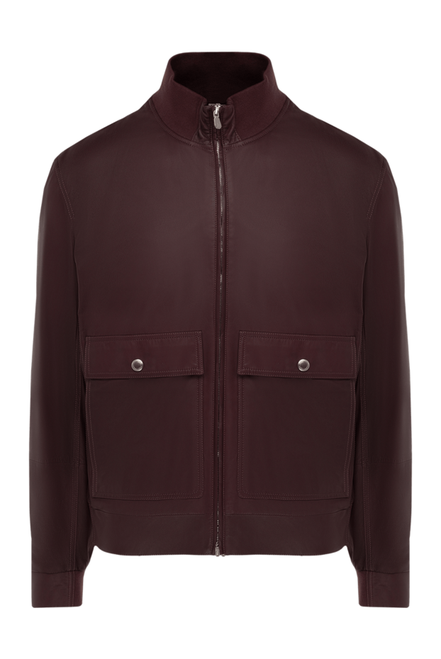 Brunello Cucinelli куртка кожаная бордовая мужская 138888 - фото 1