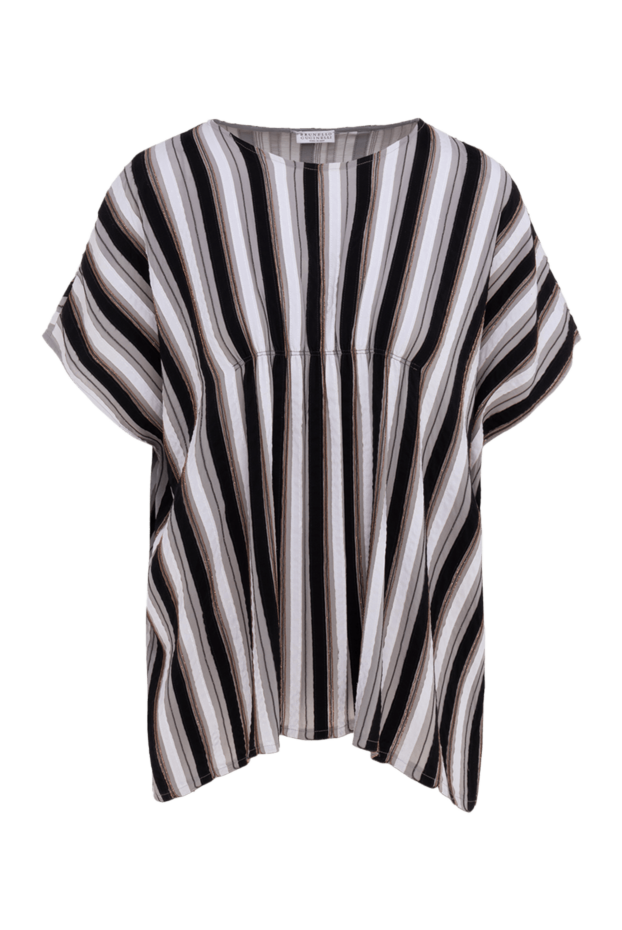 Brunello Cucinelli women's loose-fitting blouse with a striped pattern black 139009 - photo 1