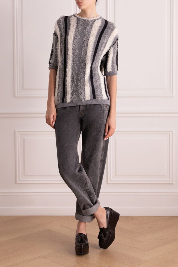 Brunello Cucinelli cotton knit sweater with a brushed finish and short sleeves
 139019 - photo 2