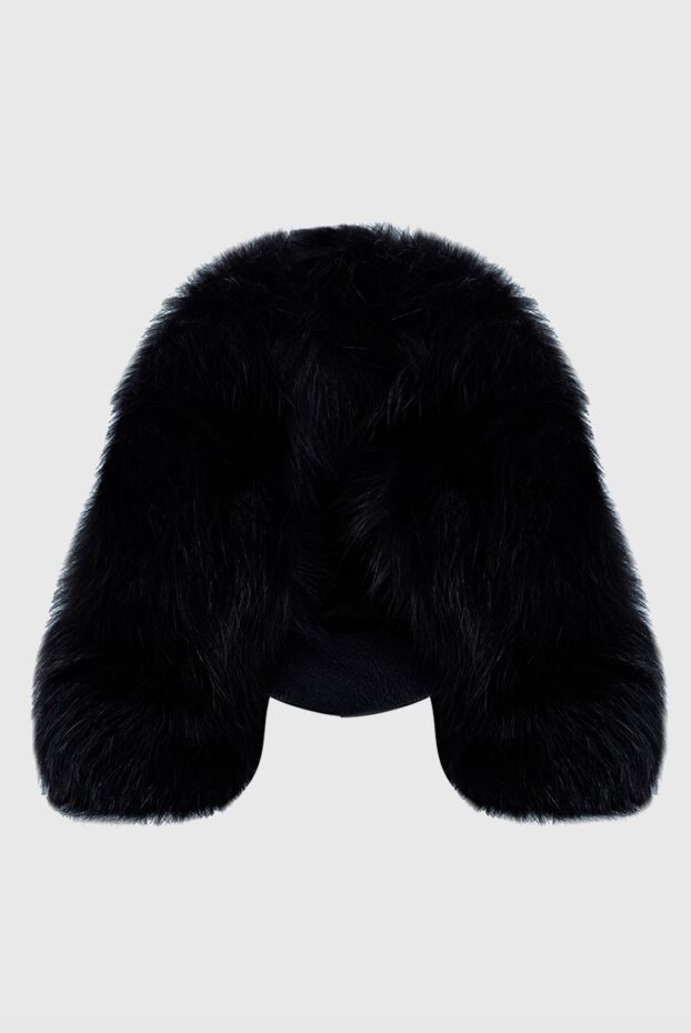 Ermanno Scervino women's black fur hat with buckle decorated with fur 139165 - photo 1