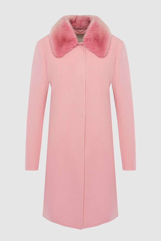 Ermanno Scervino women's pink wool coat with fur collar 139176 - photo 1