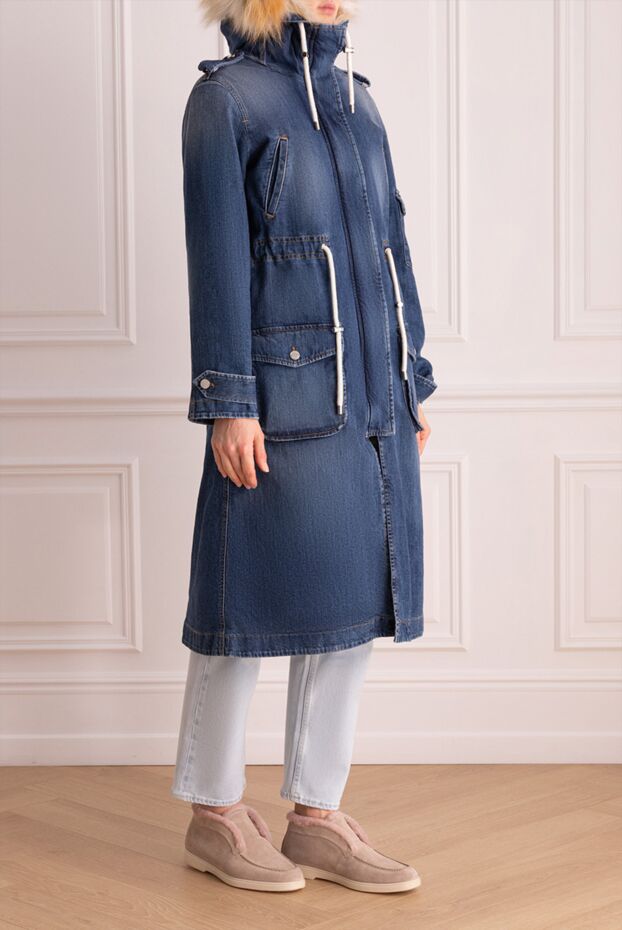 Ermanno Scervino blue cotton and elastane parka for women 139178 - photo 3