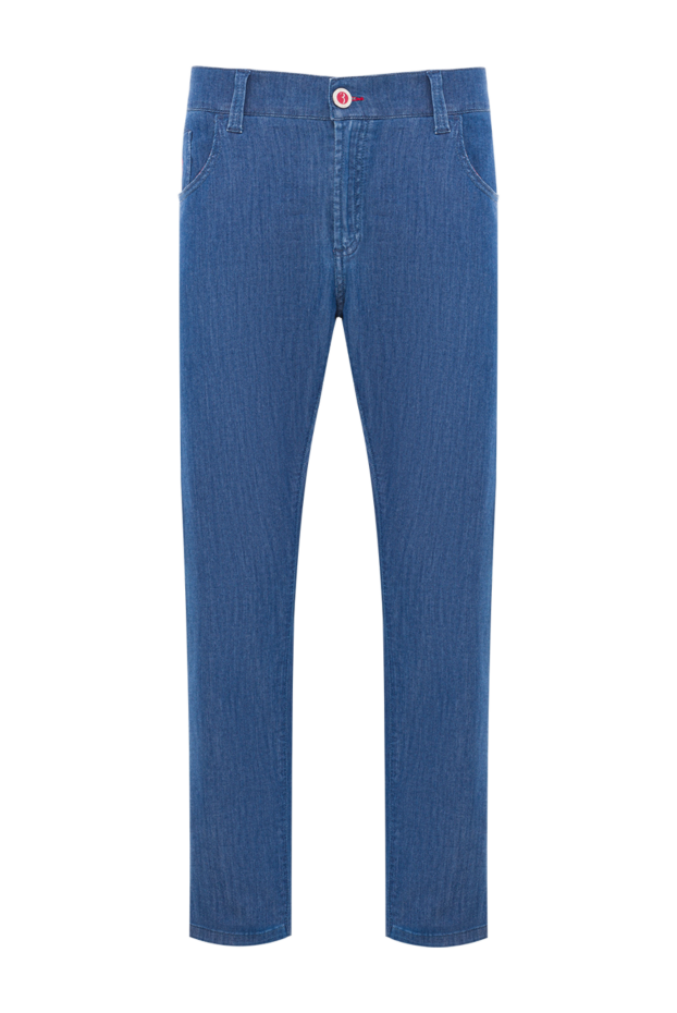 Billionaire blue jeans with coat of arms embroidery and red decorative seams
139343 - photo 1