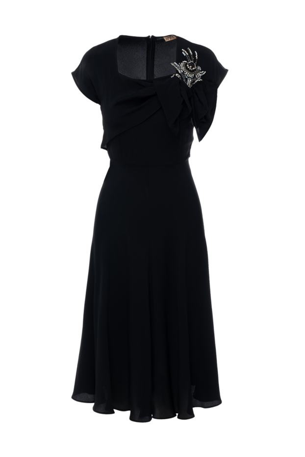 N21 black midi dress with a bow and a decorative brooch on the shoulder
139575 - photo 1