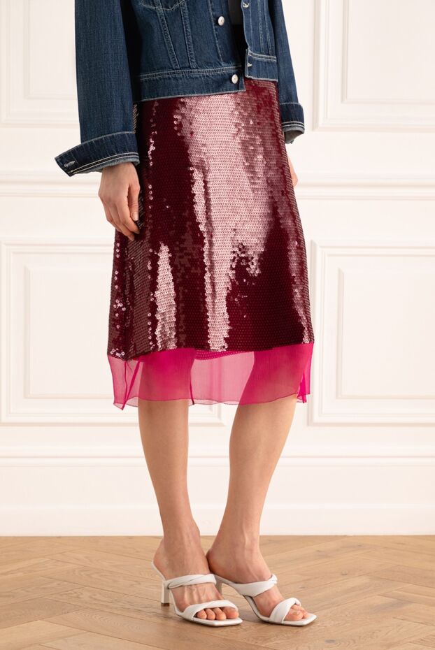 Stella McCartney юбка из полиэстера и шелка розовая женская 139591 - фото 3