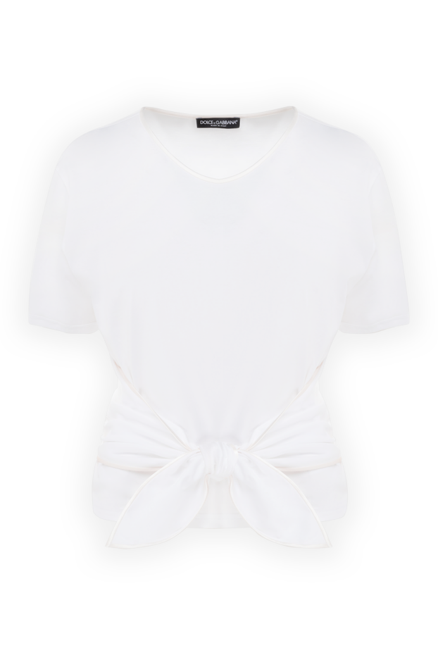 Dolce & Gabbana футболка женская белая с завязкой 139610 - фото 1