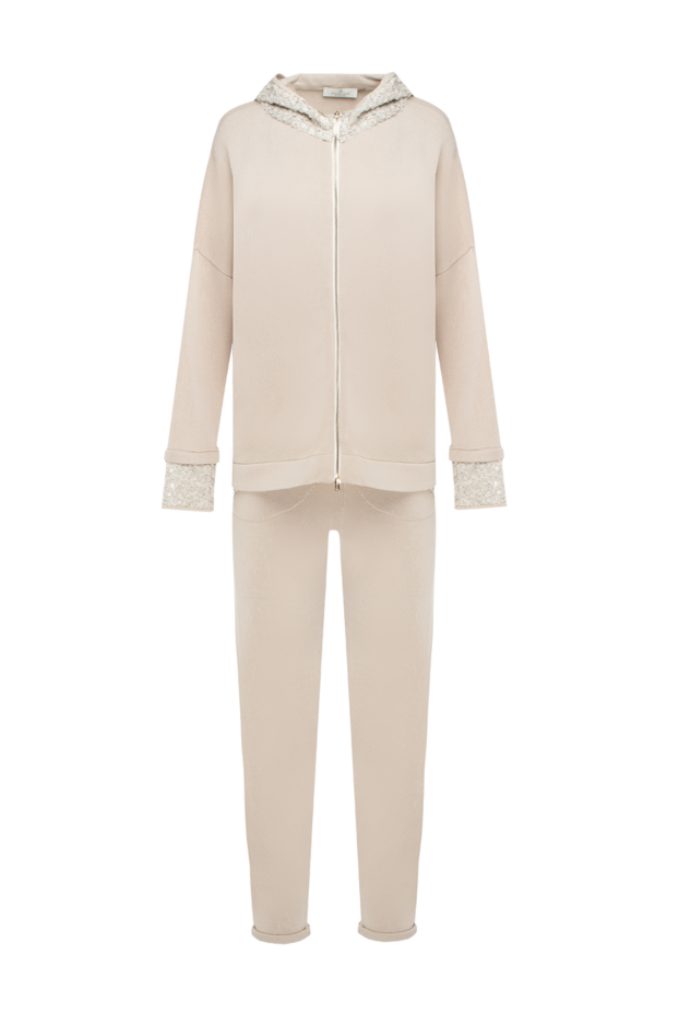 Panicale women's beige cotton walking suit with lace trim
139972 - photo 1